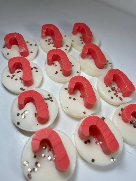 Candy cane wax tarts